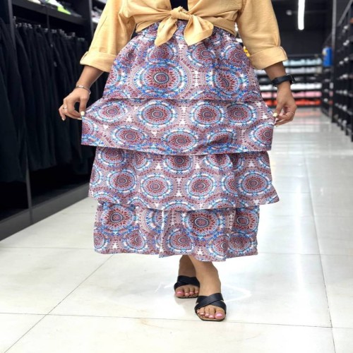 دامن طبقه ای طرح سنتی حریر